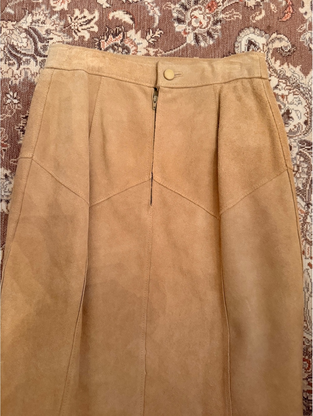 Vintage Western Genuine Suede Tan Leather Fringe Skirt - Picture 4 of 7